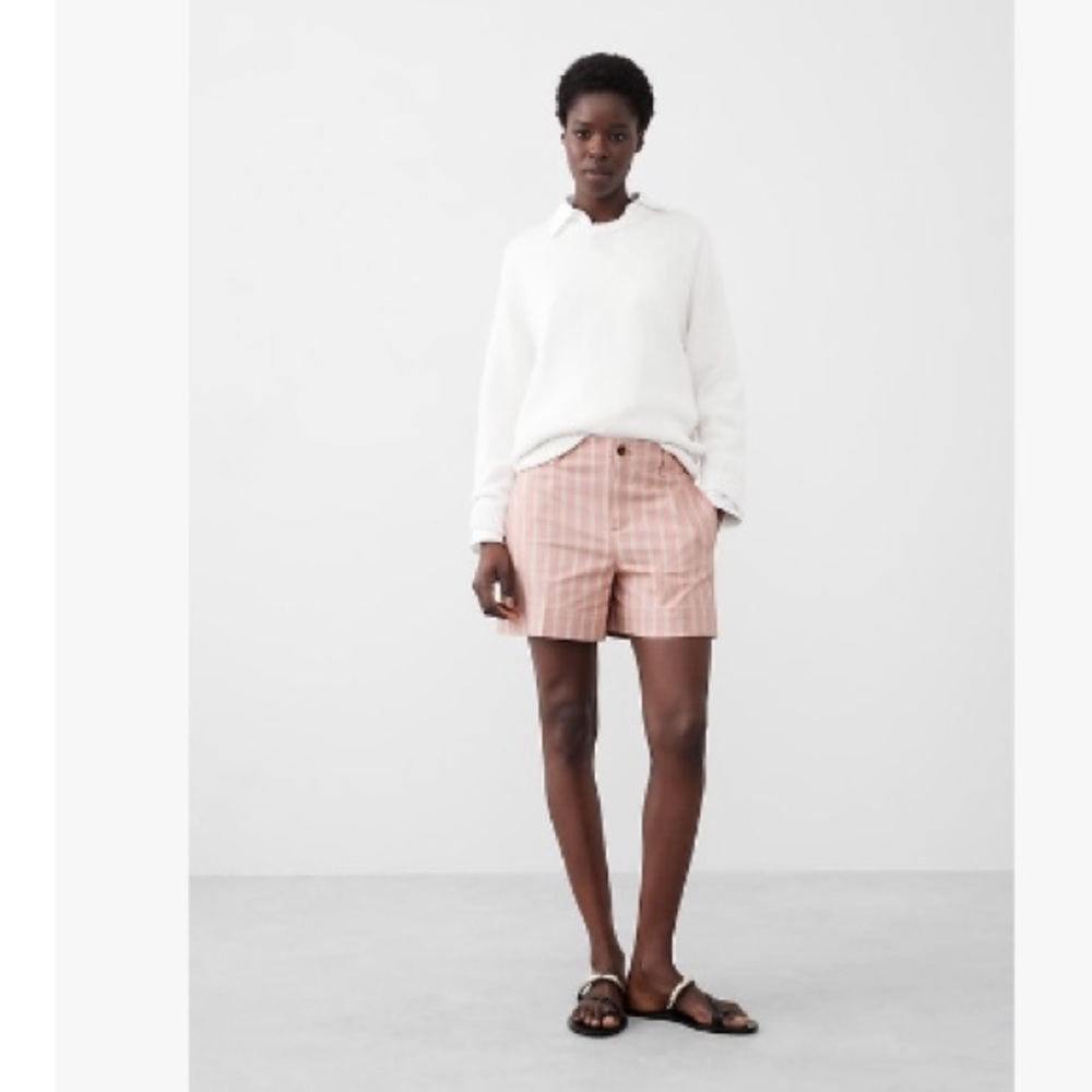 Banana Republic Twill Short in Pink Stripe Size 12 NWT